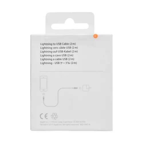 Dátový kábel iPhone 5 MD819 Lightning 2m Biely (EU Blister)