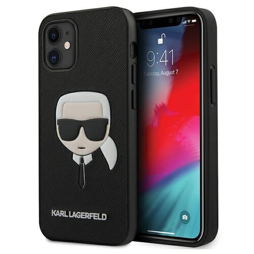 Karl Lagerfeld for iPhone 13 Pro / 13 6,1\'\' KLHCP13LSAKHBK black hard case Saffiano Ikonik Karl`s H