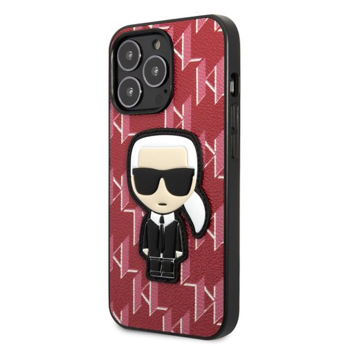 Puzdro Karl Lagerfeld Monogram Ikonik iPhone 13 Pro - červené