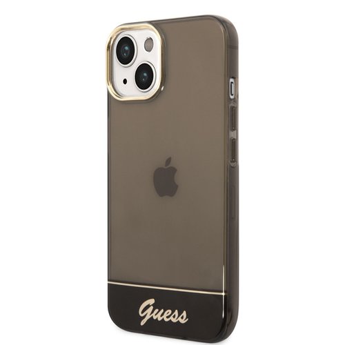 Puzdro Guess PC/TPU Camera Outline Translucent iPhone 14 Plus - čierne