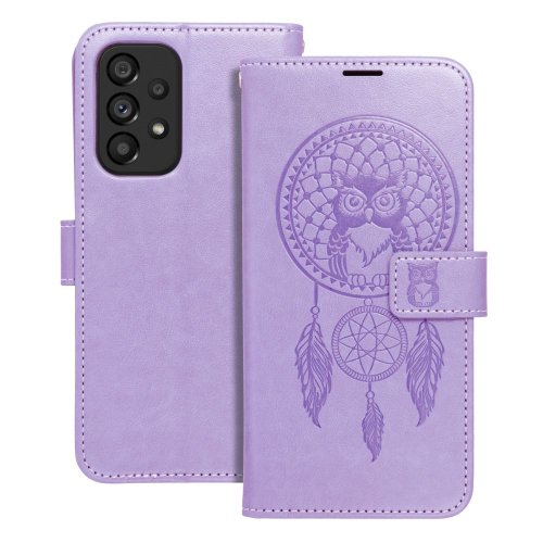 Puzdro Mezzo Book Samsung Galaxy A12 vzor dreamcatcher - fialové