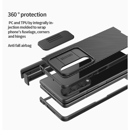 Nillkin CamShield PRO Slot+Stand Zadní Kryt pro Samsung Galaxy Z Fold 4 5G Deep Green