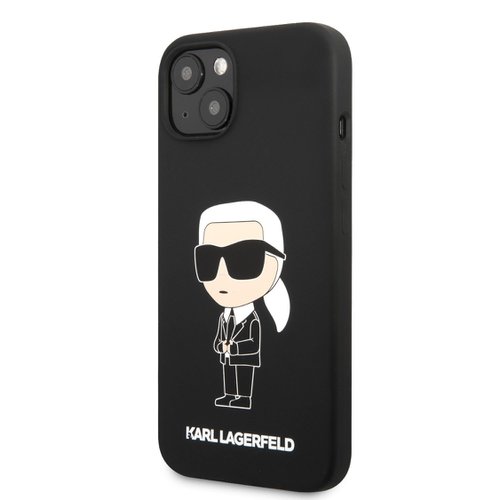Puzdro Karl Lagerfeld Liquid Silicone Ikonik NFT iPhone 13 - čierne