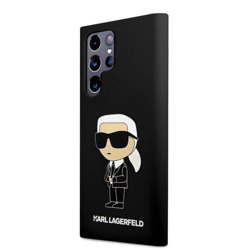 Karl Lagerfeld Liquid Silicone Ikonik NFT Zadní Kryt pro Samsung Galaxy S23 Ultra Black