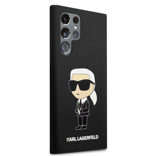 Karl Lagerfeld Liquid Silicone Ikonik NFT Zadní Kryt pro Samsung Galaxy S23 Ultra Black