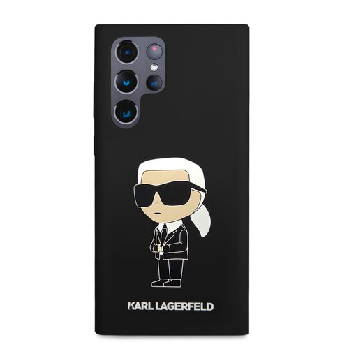 Karl Lagerfeld Liquid Silicone Ikonik NFT Zadní Kryt pro Samsung Galaxy S23 Ultra Black