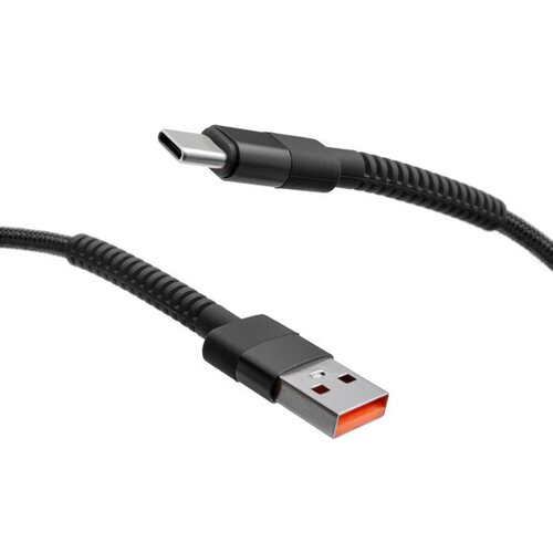 mobilNET pletený kábel USB na Type-C 2M 3A, čierny