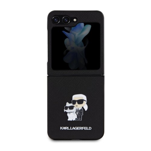 Puzdro Karl Lagerfeld PU Saffiano Karl and Choupette NFT Samsung Galaxy Z Flip 5 - čierne