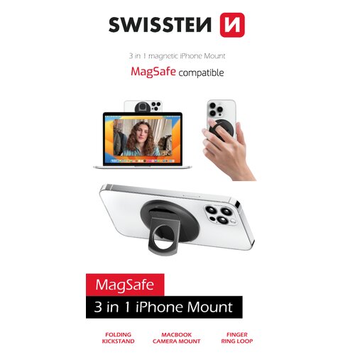 Držiak Swissten Magstick (kompatibilný s Magsafe) - čierny