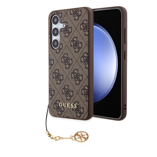 Guess 4G Charms Zadní Kryt pro Samsung Galaxy S24 Brown