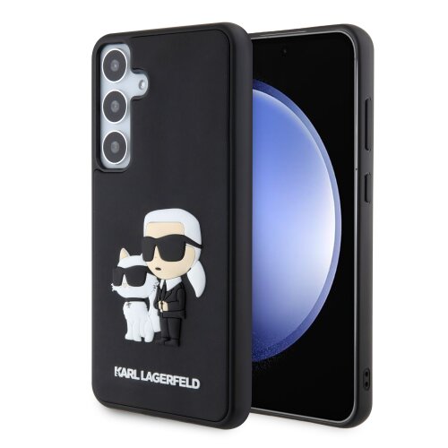 Karl Lagerfeld 3D Rubber Karl and Choupette Zadní Kryt pro Samsung Galaxy S24+ Black