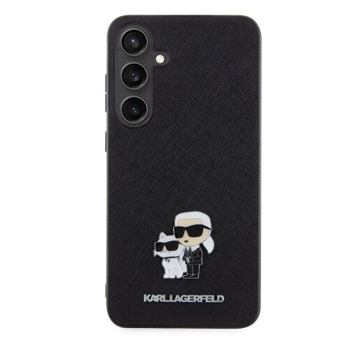 Karl Lagerfeld PU Saffiano Metal Karl and Choupette Zadní Kryt pro Samsung Galaxy S24+ Black