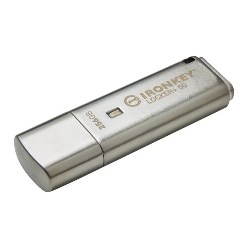 Kingston IronKey Locker+ 50/256GB/USB 3.1/USB-A/Stříbrná