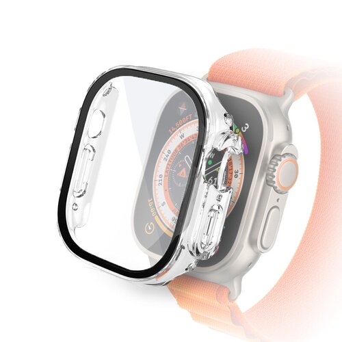 mobilNET ochranný kryt s tvrdeným sklom pre Apple Watch 49mm, priehľadný