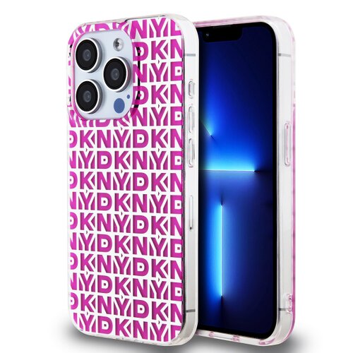 DKNY PC/TPU Repeat Pattern Zadní Kryt pro iPhone 15 Pro Pink