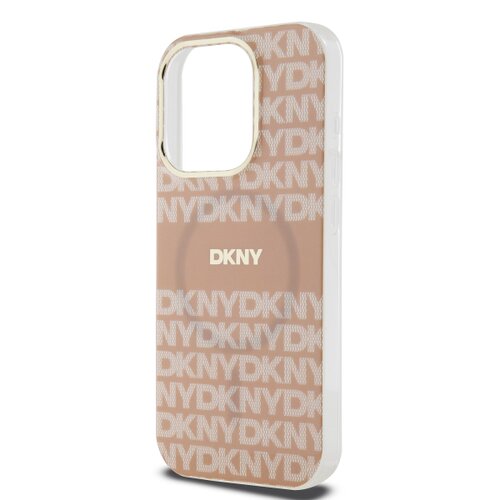 DKNY PC/TPU Repeat Pattern Tonal Stripe Magsafe Zadní Kryt pro iPhone 15 Pro Pink