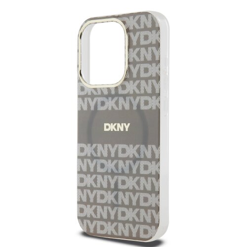 DKNY PC/TPU Repeat Pattern Tonal Stripe Magsafe Zadní Kryt pro iPhone 15 Pro Beige