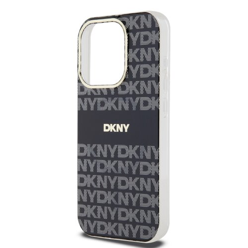 Puzdro DKNY PC/TPU Repeat Pattern Tonal Stripe Magsafe iPhone 14 Pro - čierne