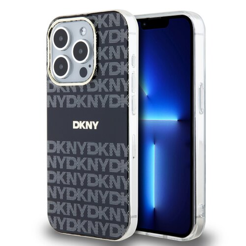 Puzdro DKNY PC/TPU Repeat Pattern Tonal Stripe Magsafe iPhone 14 Pro - čierne