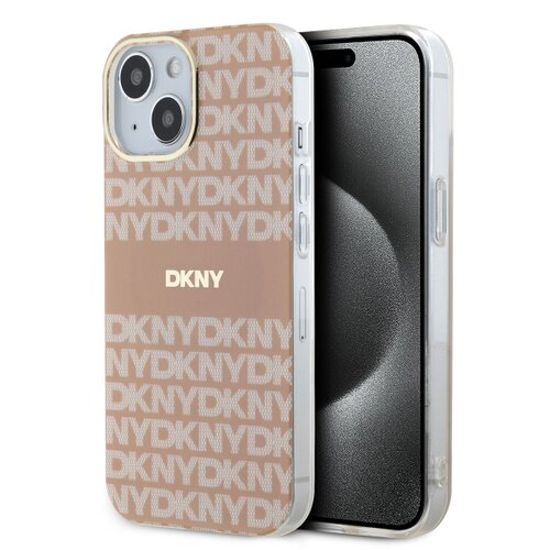 DKNY PC/TPU Repeat Pattern Tonal Stripe Magsafe Zadní Kryt pro iPhone 15 Pink