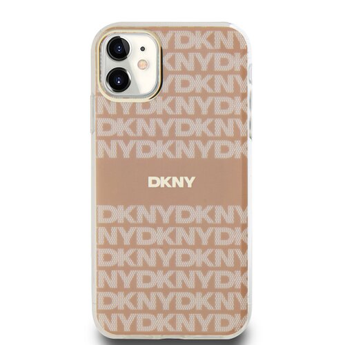 DKNY PC/TPU Repeat Pattern Tonal Stripe Magsafe Zadní Kryt pro iPhone 11 Pink