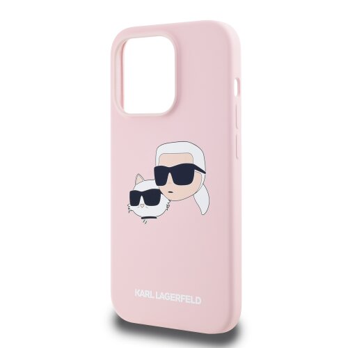 Karl Lagerfeld Liquid Silicone Double Heads Magsafe Zadní Kryt pro iPhone 14 Pro Max Pink