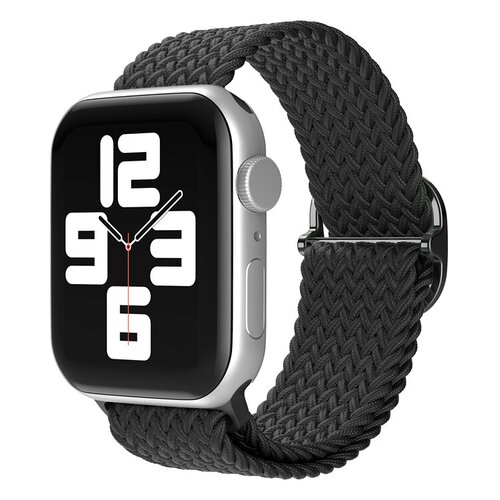 mobilNET nylonový remienok na Apple Watch, 42-49mm (L), čierny