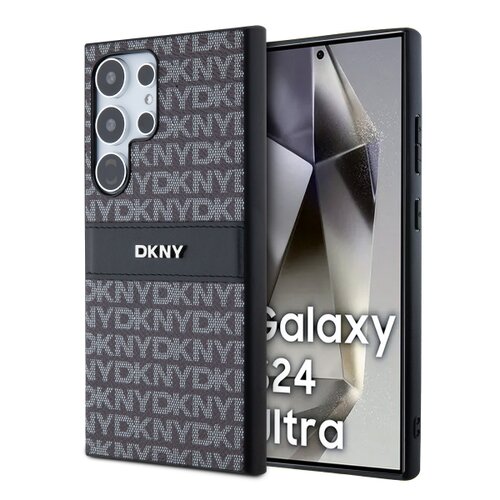 DKNY PC/TPU Repeat Pattern Tonal Stripe Zadní Kryt pro Samsung S24 Ultra Black