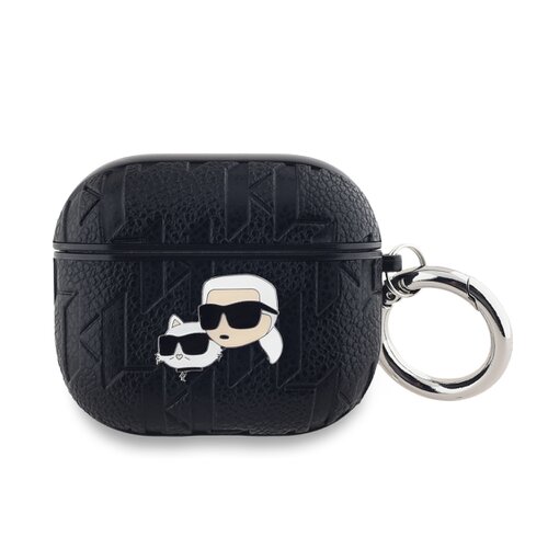 Karl Lagerfeld PU Embossed Karl and Choupette Heads Pouzdro pro AirPods Pro 2 Black