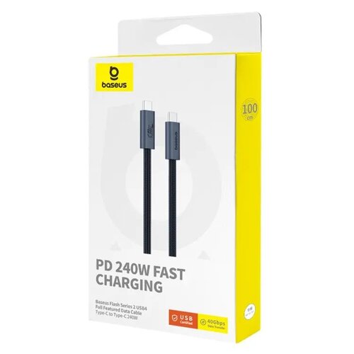 Baseus Flash Series 2 Datový Kabel USB-C - USB-C 240W 1m Cluster Black