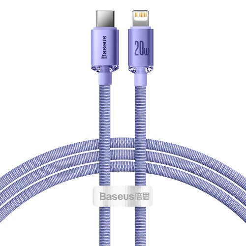 Baseus CAJY000205 Crystal Shine Series Datový Kabel USB-C - Lightning 20W 1,2m Purple