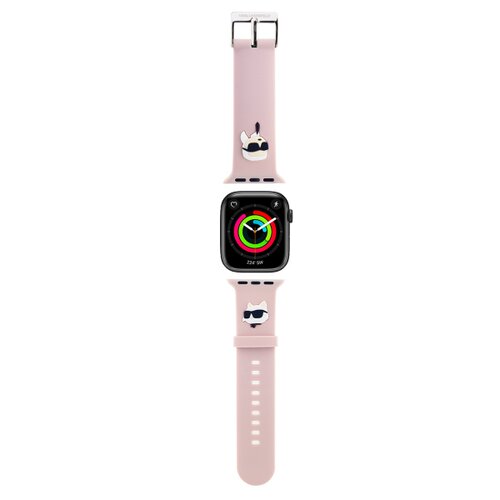 Karl Lagerfeld Karl and Choupette Head NFT Řemínek pro Apple Watch 42/44/45/49 Pink