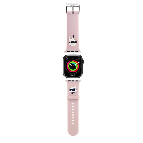 Karl Lagerfeld Karl and Choupette Head NFT Řemínek pro Apple Watch 38/40/41 Pink