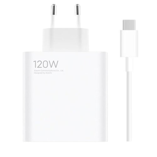 Xiaomi MDY-13-EE USB-A 120W Cestovní Nabíječka + USB-C 6A Datový Kabel White (Bulk) (Poškrábané)