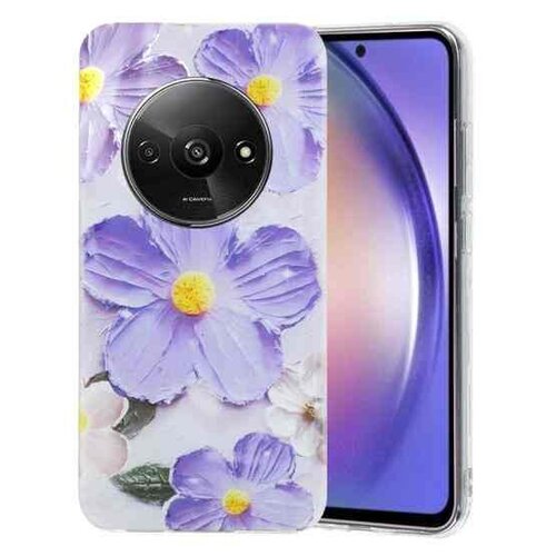 Puzdro Colorful TPU Xiaomi Redmi A3, vzor kvety - fialové