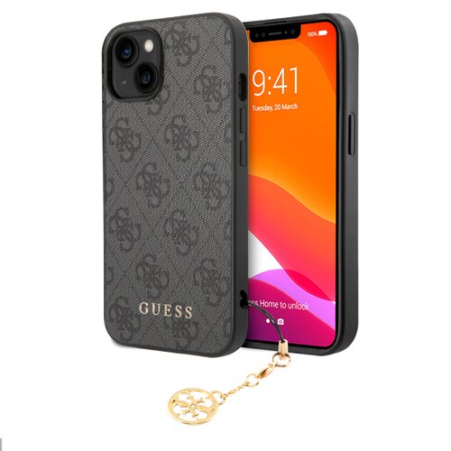 Guess 4G Charm Zadní Kryt pro iPhone 13 Tone on Tone Grey