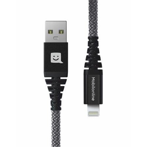 EKO KÁBEL Kevlar USB/Lightning 3,0 M 60W Antracit