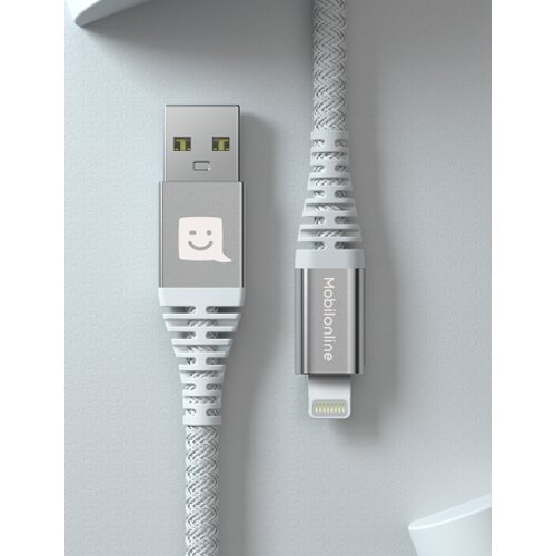 EKO KÁBEL Kevlar USB/Lightning 3,0 M 60W Biely